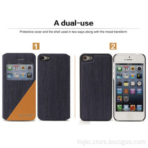 2-in-1 Separable Denim Series Mobile Phone Case for iPhone 5
